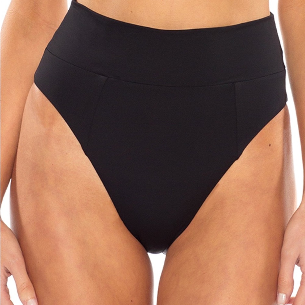 High Leg Banded High Waist Bikini Bottom